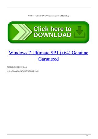 Windows 7 ultimate genuine key